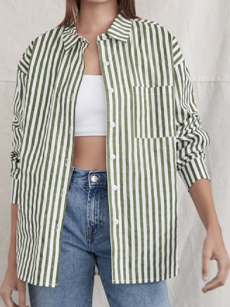 Simple shirt with green stripes