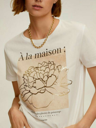 White T-shirt with Floral print